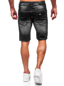 Pantaloncini corti in jeans da uomo neri Bolf MP0042N