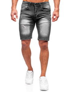 Pantaloncini corti in jeans da uomo neri Bolf MP0044N