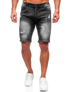 Pantaloncini corti in jeans da uomo neri Bolf MP0061N