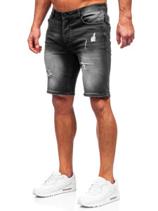 Pantaloncini corti in jeans da uomo neri Bolf MP0061N