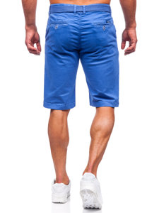 Pantaloncini corti in tessuto con cintura da uomo indaco Bolf 0010