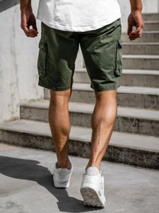 Pantaloncini corti tipo cargo da uomo Khaki Bolf 5011