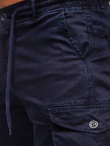 Pantaloncini corti tipo cargo da uomo blu Bolf 5011