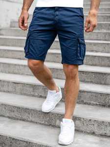 Pantaloncini corti tipo cargo da uomo blu Bolf YF2221