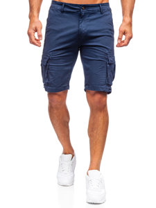 Pantaloncini corti tipo cargo da uomo blu Bolf YF2225