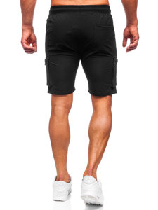 Pantaloncini corti tipo cargo da uomo neri Bolf DC469