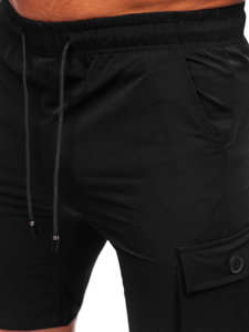 Pantaloncini corti tipo cargo da uomo neri Bolf DC469