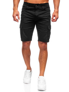 Pantaloncini corti tipo cargo da uomo neri Bolf YF2219