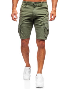 Pantaloncini corti tipo cargo da uomo verdi Bolf YF2225