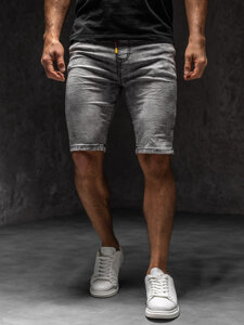 Pantaloncini in denim da uomo grigio Bolf TF181A1