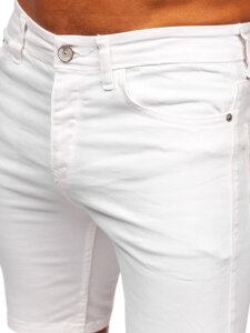 Pantaloncini in jeans da uomo bianco Bolf 0341