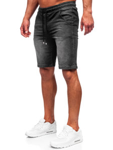 Pantaloncini in jeans da uomo neri Bolf MP0276N