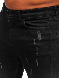 Pantaloncini in jeans da uomo nero Bolf 0621