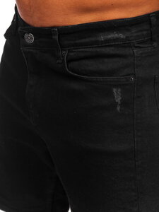 Pantaloncini in jeans da uomo nero Bolf 0622