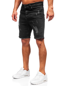 Pantaloncini in jeans da uomo nero Bolf 0626