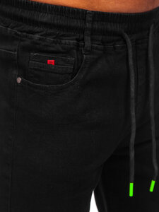 Pantaloncini in jeans da uomo nero Bolf 8109