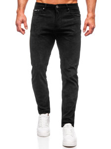 Pantaloni a coste da uomo neri Bolf KA9916