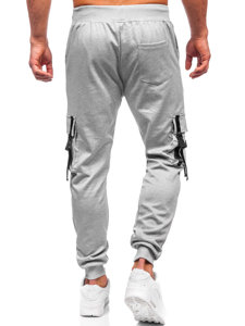 Pantaloni cargo da tuta jogger da uomo grigio Bolf 8K1117