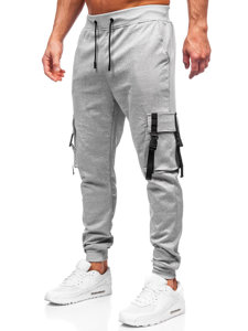 Pantaloni cargo da tuta jogger da uomo grigio Bolf 8K1117