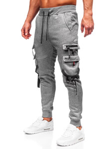 Pantaloni cargo da tuta jogger da uomo grigio Bolf HSS015