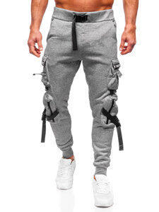 Pantaloni cargo da tuta jogger da uomo grigio Bolf HSS017