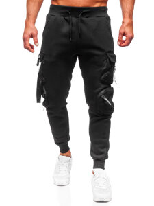 Pantaloni cargo da tuta jogger da uomo nero Bolf HSS118