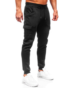 Pantaloni cargo da tuta jogger da uomo nero Bolf HY-809