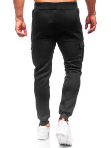 Pantaloni cargo da tuta jogger da uomo nero Bolf HY-809