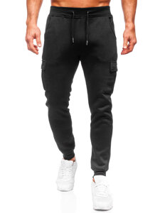 Pantaloni cargo da tuta jogger da uomo nero Bolf HY-809