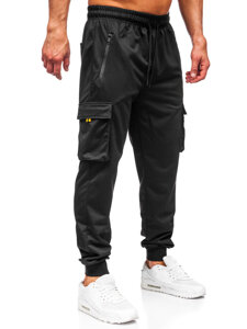 Pantaloni cargo da tuta jogger da uomo nero Bolf JX6359