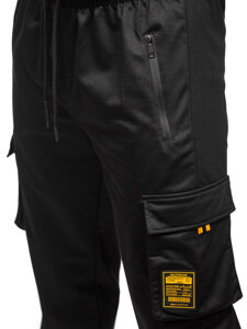 Pantaloni cargo da tuta jogger da uomo nero Bolf JX6359