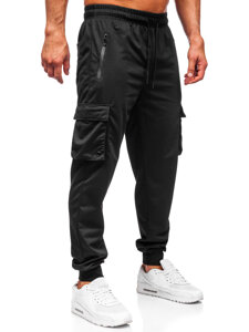 Pantaloni cargo da tuta jogger da uomo nero Bolf JX6360