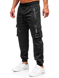 Pantaloni cargo da tuta jogger da uomo nero Bolf JX6362