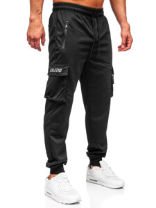 Pantaloni cargo da tuta jogger da uomo nero Bolf JX6362