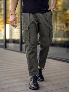 Pantaloni cargo in tessuto da uomo khaki Bolf 77323