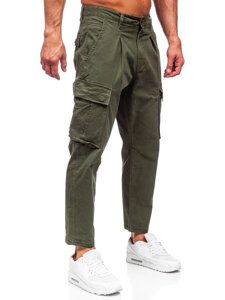 Pantaloni cargo in tessuto da uomo khaki Bolf 77323