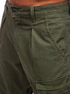 Pantaloni cargo in tessuto da uomo khaki Bolf 77323