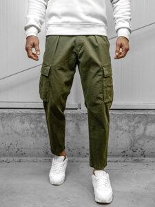 Pantaloni cargo in tessuto da uomo khaki Bolf 77323A