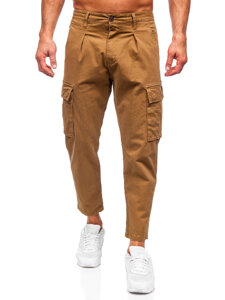 Pantaloni cargo in tessuto da uomo marrone Bolf 77323