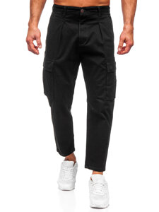 Pantaloni cargo in tessuto da uomo nero Bolf 77323