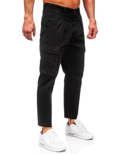 Pantaloni cargo in tessuto da uomo nero Bolf 77323