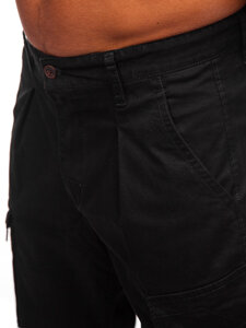 Pantaloni cargo in tessuto da uomo nero Bolf 77323