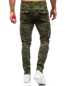 Pantaloni cargo in tessuto jogger in mimetico da uomo khaki Bolf 2232