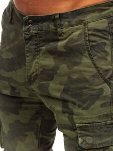 Pantaloni cargo in tessuto jogger in mimetico da uomo khaki Bolf 2232