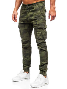 Pantaloni cargo in tessuto jogger in mimetico da uomo khaki Bolf 2232