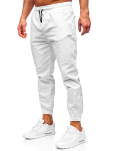 Pantaloni cargo jogger da uomo bianco Bolf 001