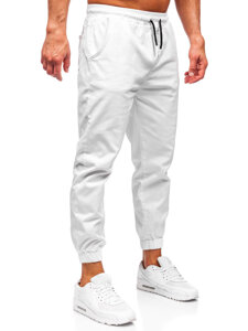 Pantaloni cargo jogger da uomo bianco Bolf 001