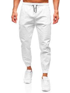 Pantaloni cargo jogger da uomo bianco Bolf 001