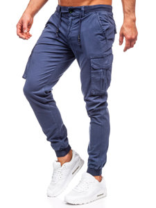 Pantaloni cargo jogger in jeans da uomo azzurro Bolf ZK7812