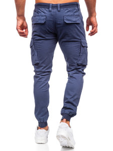 Pantaloni cargo jogger in jeans da uomo azzurro Bolf ZK7812